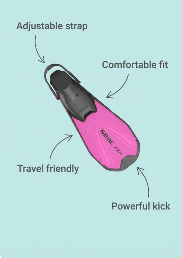 SEAC Zoom Short Fins Pink Kids & Adults Best Seller